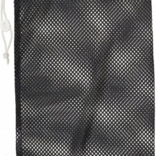 Champion Sports Mesh Sports Equipment Bag, Black, 12x18 Inches - Multipurpose, Nylon Drawstring Bag with Lock and ID Tag for Balls, Beach, Laundry