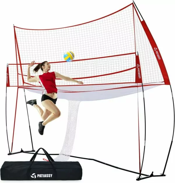 14 * 11FT Volleyball Training Equipment Net for Indoor Outdoor Use Volleyball Practice Net Great for Serving and Dunking Drills with Easy Setup