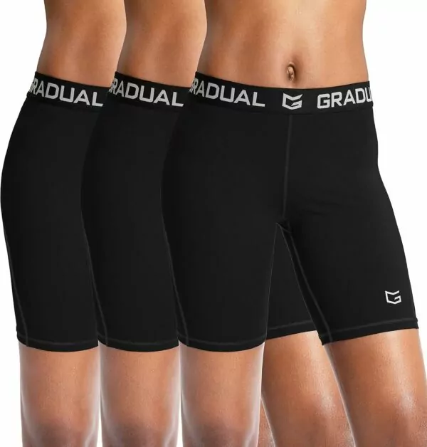 G Gradual Women's Spandex Compression Volleyball Shorts 3" /7" Workout Pro Shorts for Women