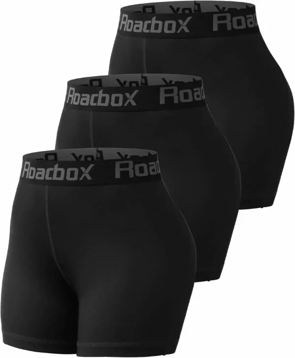 Roadbox 3" Spandex Shorts Women with Pocket/Non-Pocket, 1/2/3 Pack Volleyball Shorts, Compression Shorts for Running Workout