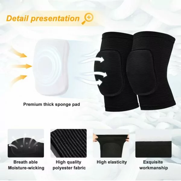 Volleyball Knee Pads for Dancers, Soft Breathable Knee Pads for Men Women Kids Knees Protective, Knee Brace for Volleyball Football Dance Yoga Tennis Running Cycling Workout Climbing