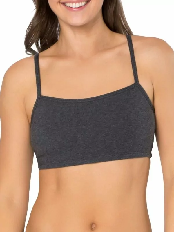 Women's Cotton Spaghetti Strap Sports Bra 3 Pack Pull Over Fruit Loom - Image 5