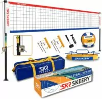 Outdoor Heavy Duty Volleyball Net Set, Anti-Sag Design, Adjustable Aluminum Poles, Portable Volleyball Net for Backyard,Grass and Beach