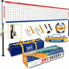 Outdoor Heavy Duty Volleyball Net Set, Anti-Sag Design, Adjustable Aluminum Poles, Portable Volleyball Net for Backyard,Grass and Beach