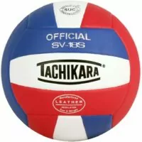 Tachikara Institutional Quality Composite Leather Volleyball, Royal-White