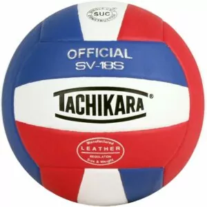 Tachikara Institutional Quality Composite Leather Volleyball, Royal-White