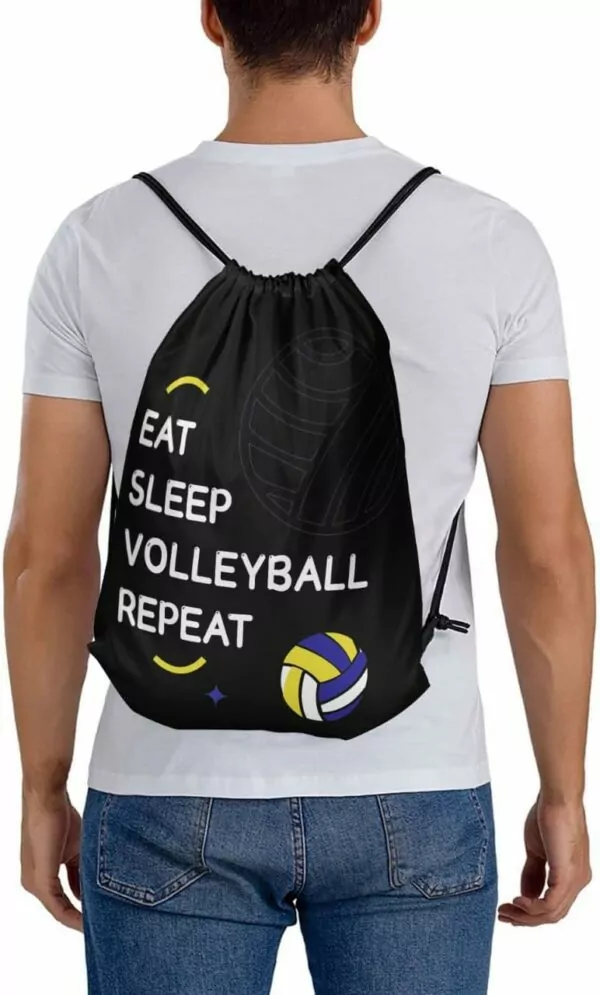 61002M79hQL. AC SL1280 Volleyball Gifts for Volleyball Lover Eat Sleep Volleyball Repeat Drawstring Backpack Bag Volleyball Player Gifts for Women Men