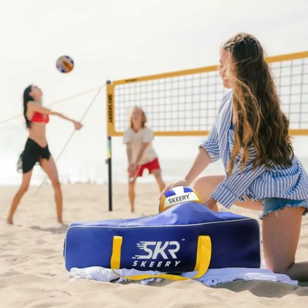 Outdoor Heavy Duty Volleyball Net Set, Anti-Sag Design, Adjustable Aluminum Poles, Portable Volleyball Net for Backyard,Grass and Beach