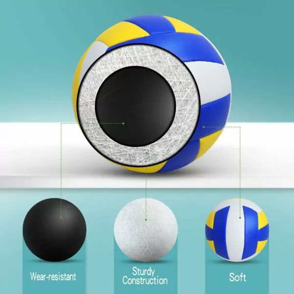 61SlsCQ5rML. AC SL1500 6 Pack Official Size 5 Volleyball Balls of Composite Leather Inflatable with Pump for Womens, Mens, for Outdoor, Indoor, Beach, Pool