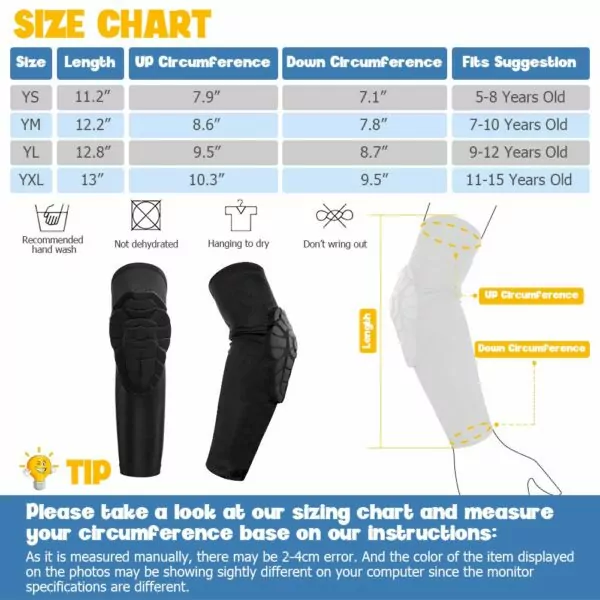 61XSJfSzStL. SL1001 AceList Kids Youth Sports Compression Knee Elbow Pads Guards Protective Gear 5-15 Years Basketball Baseball Football Volleyball Wrestling Cycling