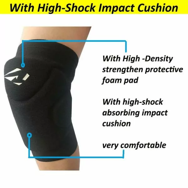 High Shock Absorbing Rawxy Volleyball Knee Pads for Adult Junior Youth Men Women Boys Girls, Middle and Large Size (Black) - Image 3