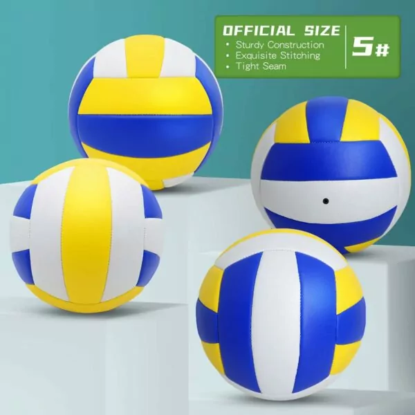 61cd9KyCCKL. AC SL1500 6 Pack Official Size 5 Volleyball Balls of Composite Leather Inflatable with Pump for Womens, Mens, for Outdoor, Indoor, Beach, Pool