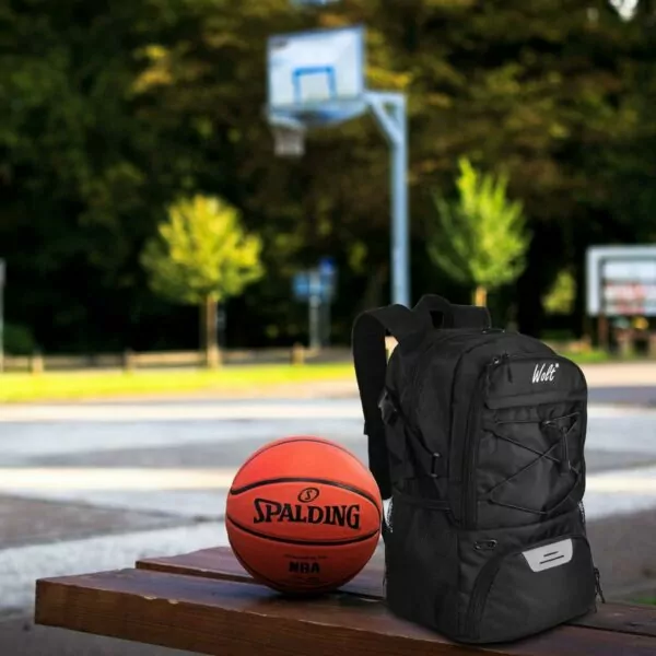 61hBnt4x+ L. AC SL1200 WOLT | Basketball Backpack Large Sports Bag with Separate Ball Holder & Shoes Compartment, Best for Basketball, Soccer, Volleyball, Swim, Gym, Travel(Black)