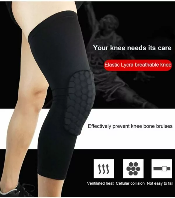 61o1zR1qlVL. SL1130 PISIQI Knee Pads Compression Pads Long Leg Sleeve Collision Avoidance Brace Protection Knee Sleeve for Basketball Football Volleyball Cycling (1 Pair)