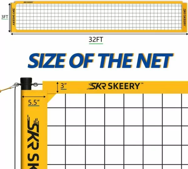 61s1TY7Y+8L. AC SL1200 Outdoor Heavy Duty Volleyball Net Set, Anti-Sag Design, Adjustable Aluminum Poles, Portable Volleyball Net for Backyard,Grass and Beach