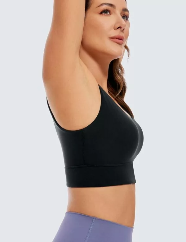 710FXfTsy1L. AC SL1500 Womens Butterluxe CRZ YOGA Low Impact Scoop Neck Sports Bra with Built-in Crop Top Padded Workout U Back