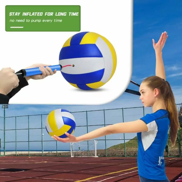 712bZfKLXXL. AC SL1500 6 Pack Official Size 5 Volleyball Balls of Composite Leather Inflatable with Pump for Womens, Mens, for Outdoor, Indoor, Beach, Pool