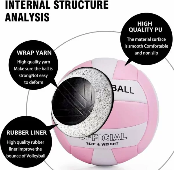 718KZ81b0ZL. AC SL1500 EVZOM Super Soft Volleyball Beach Volleyball Official Size 5 for Outdoor/Indoor/Pool/Gym/Training Premium Volleyball Equipment Durability Stability Sports Ball