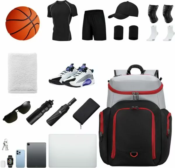 71BBf1Fm7HL. AC SL1500 BROTOU Basketball Backpack with Ball Compartment, Custom Football Bag, Soccer Backpack for Rugby/Volleyball/Baseball, Large Capacity Sports Equipment Bags for Men/Women