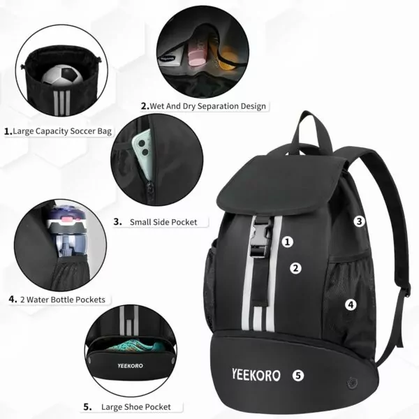 71MLmkos8VL. AC SL1500 Soccer Backpack Multifunctional Sport Gym Bags with Dry-wet Separate & Shoe Compartment for Basketball Volleyball