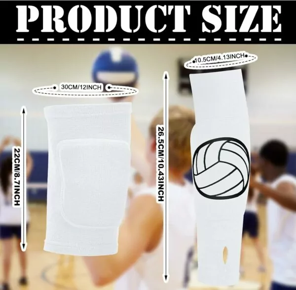 Volleyball Protection Set Sosation 2 Knee Pads Arm Sleeves Compression Forearm Wrist Guard with Thumb Hole Soft Breathable for Hitting Passing - Image 2