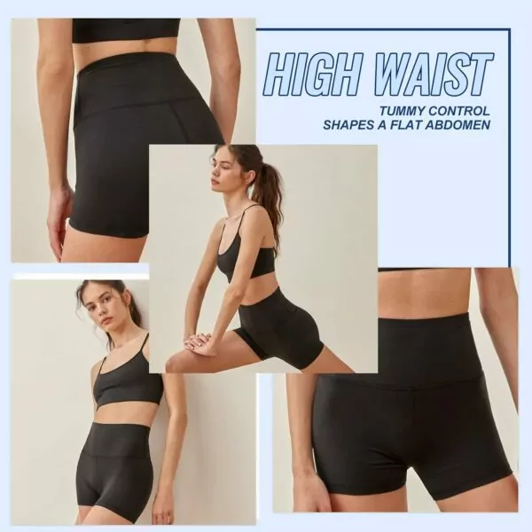 71NerXPzsgL. AC SL1500 Black High Waisted Biker Shorts for Women Running Workout Yoga Compression 3 Pack 3"/ 5"/ 8" Novelty