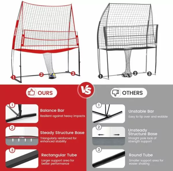 71QUkvJY01L. AC SL1500 Volleyball Training Equipment, Volleyball Practice Net Station Update Freely Adjustable Height Volleyball Net for Backyard Indoor Outdoor Hitting Serving Passing Practice, 11x8ft