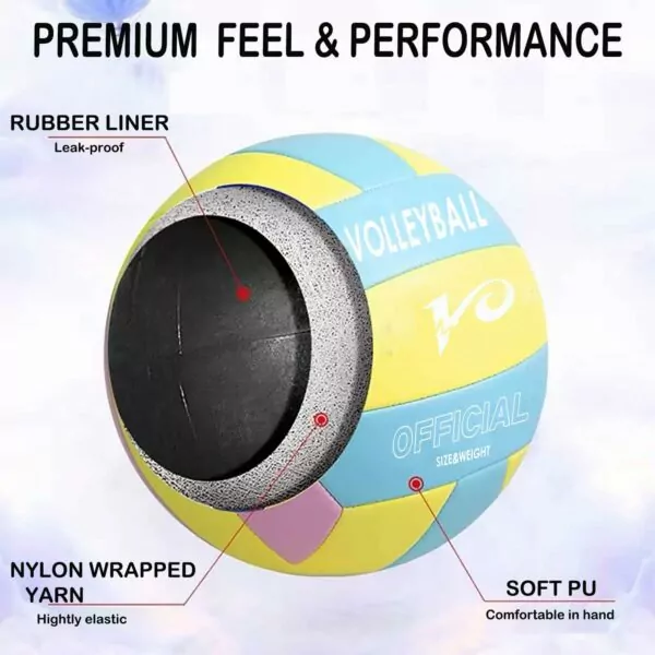 Premium Soft Touch Volleyball - Official Size 5 for Indoor Beach Gym Games - Image 2