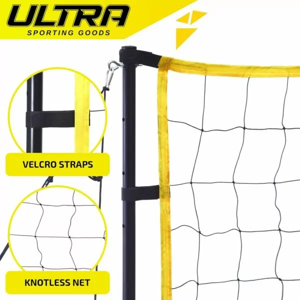 71Y3B4WGKuL. AC SL1500 Volleyball Net for Backyard, Includes 32x3 Ft Beach Volleyball Net with Poles, 8.5-Inch PU Volley Ball, Bag & Pump, Portable Volleyball Net for Outdoor or Home Use, Complete Set