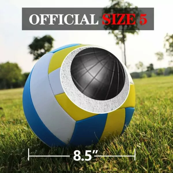 71bv9Q3XaaL. AC SL1500 Volleyball Net Outdoor - Professional Volleyball Set with Height Adjustable Aluminum Poles and Anti-Sag System, Boundary Line, Volleyball and Pump