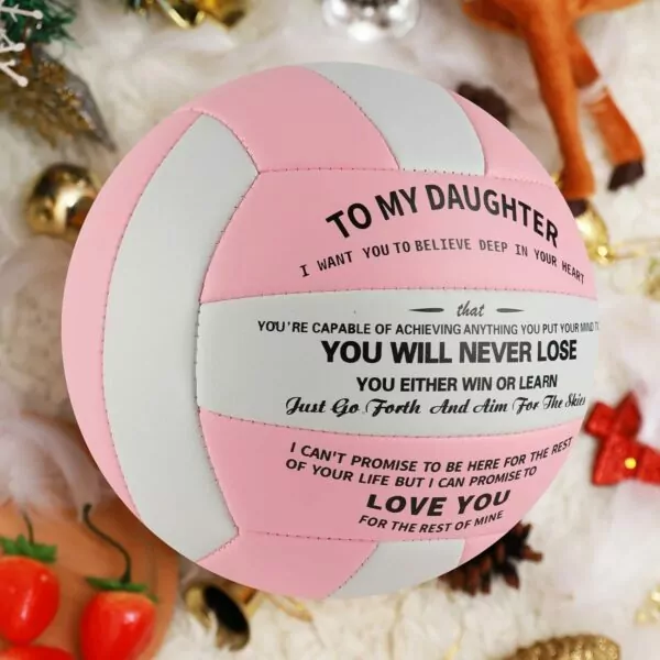 71f6TkEkKNL. AC SL1500 Volleyball Gift for Daughter Personalized Indoor Outdoor Sports Balls,Engraved Message Volleyballs Official Size 5 Birthday Presents from Mom Dad,with Pump