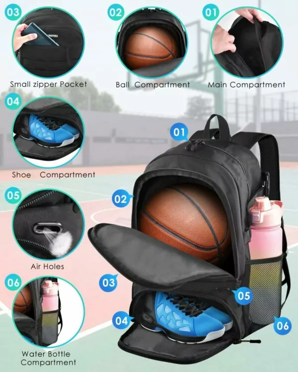 71kBI2nCCbL. AC SL1500 BROTOU Basketball Bag, Soccer Backpack Volleyball Football Backpack Sports Gym Bag with Shoe&Ball Compartment