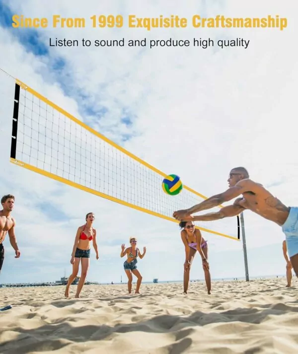 71lcQh ihGL. AC SL1500 𝙉𝙀𝙒 Professional Volleyball Net Heavy Duty, 46 FT Aircraft Steel Cable, Upgraded Weather Resistant, Portable for Outdoor & Indoor, Pool, Trees, Backyard, Yard, Beach, Park, 32x3FT(Net Only)