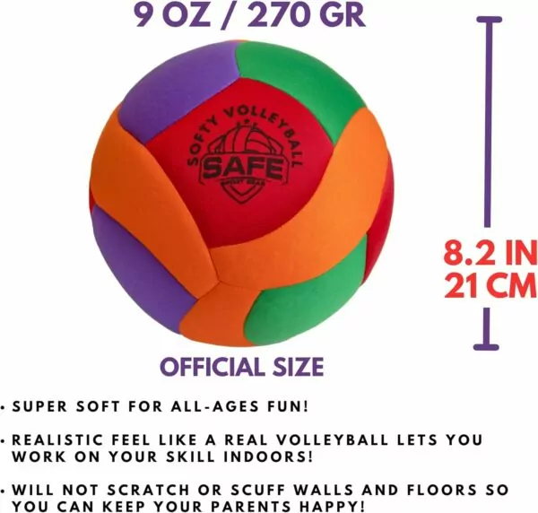 71o+2UE3ztL. AC SL1500 Softy Volleyball - Super Soft Volleyball Designed for Pain-Free Play - Awesome Kids Volleyball with a Realistic Feel and Bounce - Perfect Ball for House, Yard or Gym