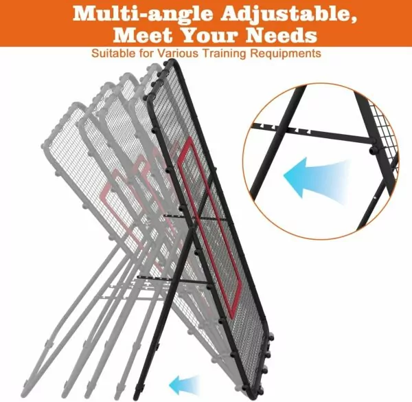 Adjustable Volleyball Rebounder Net 7x4 FT, with Steel Frame & High-Tension PE Netting, Durable & Portable Volleyball Training Equipment Practice for Improving Volleying, Bumping, Spiking Skills