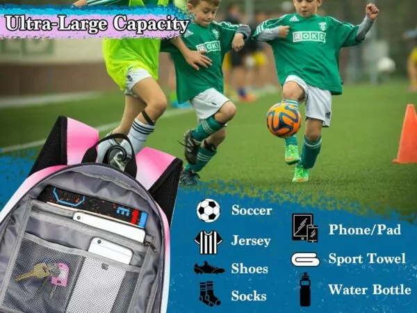 810ycQSHthL. AC SL1500 Youth Soccer Bag, Soccer Backpack for Football Volleyball Basketball, Backpack with Ball Compartment and Ball Holder