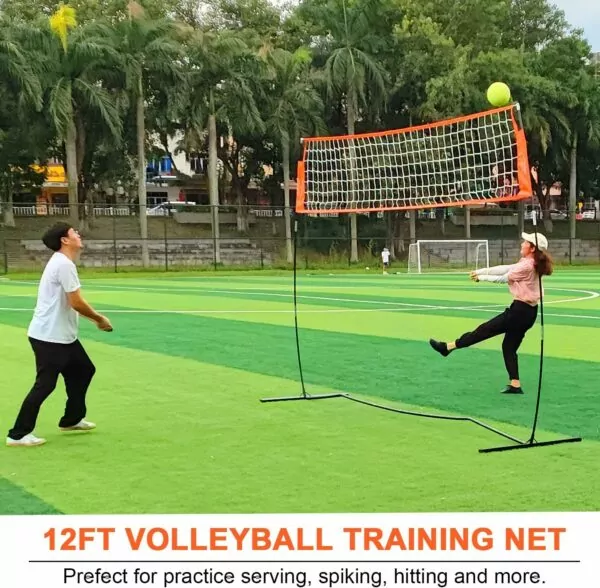 8115zdntTuL. AC SL1500 12FT Portable Volleyball Training Net for Hitting or Serving Drills, Outdoor & Indoor Freestanding Volleyball Practice Net with Height Adjustable, Volleyball, and Carry Bag