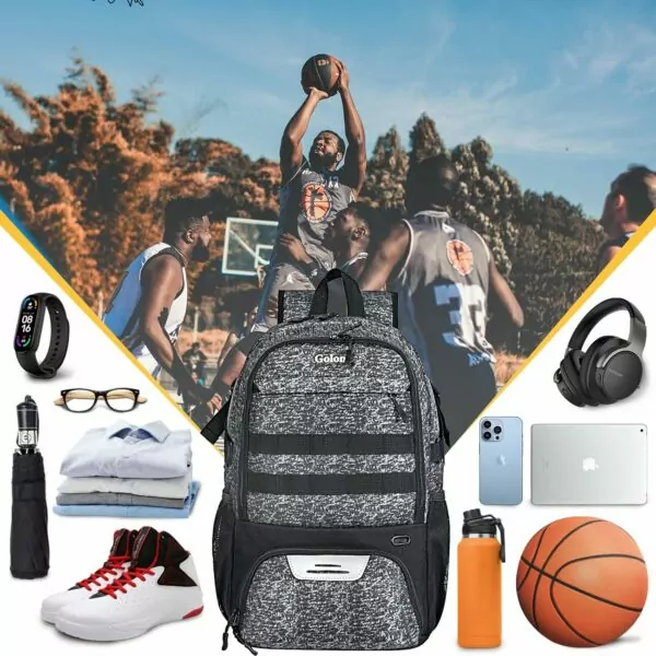 818Ng51I2dL. AC SL1500 Goloni Basketball Backpack,Large Basketball Bag with Ball Compartment & Shoe Compartment,Sports Bag Fit Volleyball, soccer