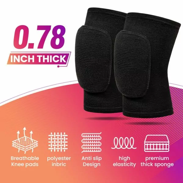 818yTGXddQL. SL1500 Volleyball Knee Pads,Knee Pads for Women,Men,Kids,Girls,Knee Brace for Basketball Volleyball Football Dance Yoga Tennis Running Cycling Workout Climbing (Black, Small)