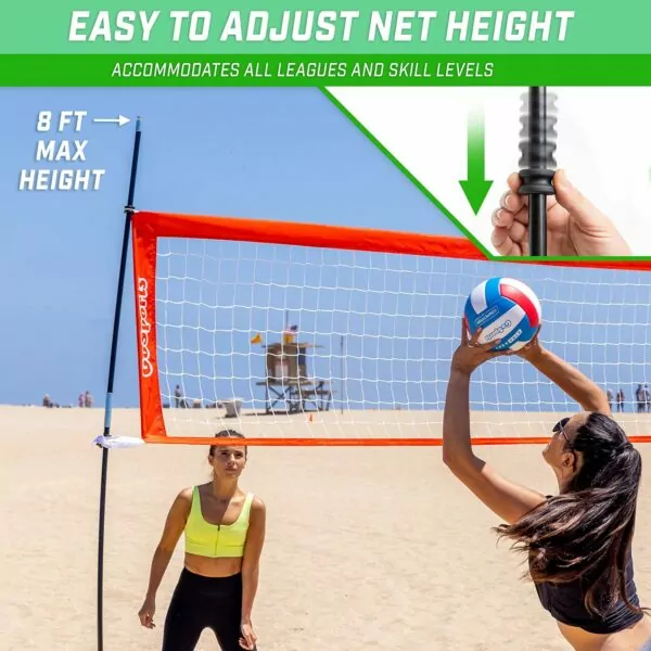 81CtvUjCZgL. AC SL1500 GoSports Freestanding Volleyball Training Net for Indoor or Outdoor Use - Instant Setup and Height Adjustable - 12 ft or 20 ft Sizes