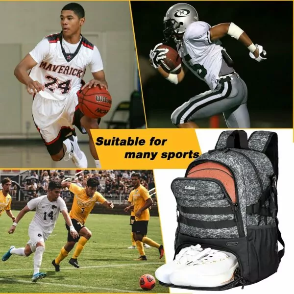 81ELasOVmPL. AC SL1500 Goloni Basketball Backpack,Large Basketball Bag with Ball Compartment & Shoe Compartment,Sports Bag Fit Volleyball, soccer