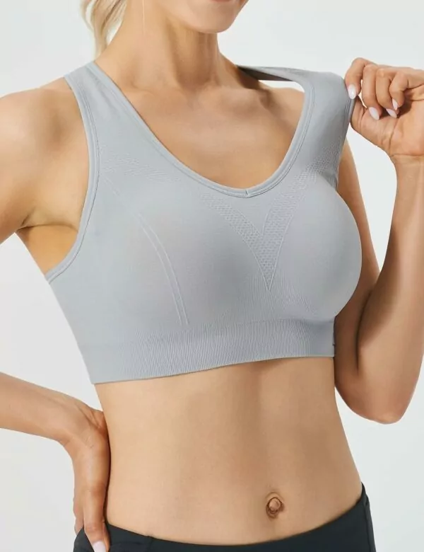 Padded Seamless Medium Support Sports Racerback Bra for Women Yoga Gym Workout Fitness - Image 2