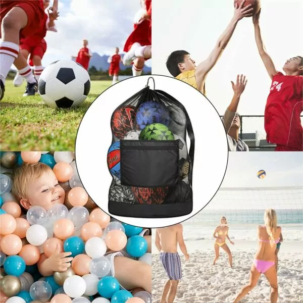 81GHyvZ9elL. AC SL1500 Extra Large Ball Bag, Mesh Soccer Ball Bag, Adjustable Shoulder and Portable Strap Design fit Coach,Adults and Kids, Best for Soccer Ball, Basketball, Volleyball, Baseball, Water Sports, Beach Cloth