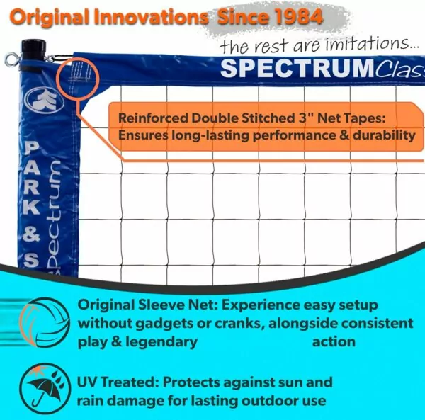 Spectrum Classic Professional Adjustable Outdoor Volleyball Park & Sun Sports Net System - Image 3