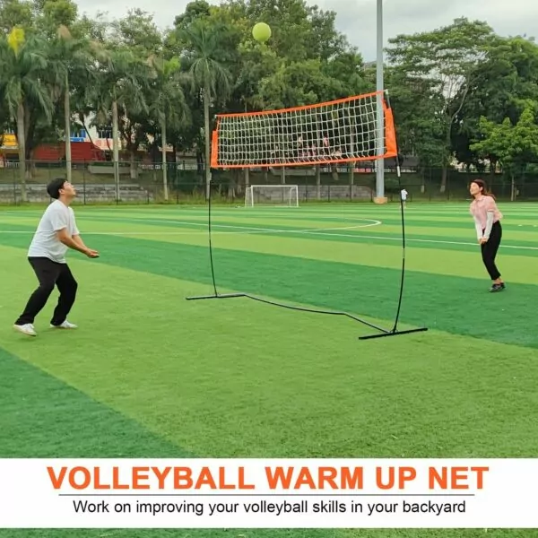 81JsybAkyOL. AC SL1500 12FT Portable Volleyball Training Net for Hitting or Serving Drills, Outdoor & Indoor Freestanding Volleyball Practice Net with Height Adjustable, Volleyball, and Carry Bag