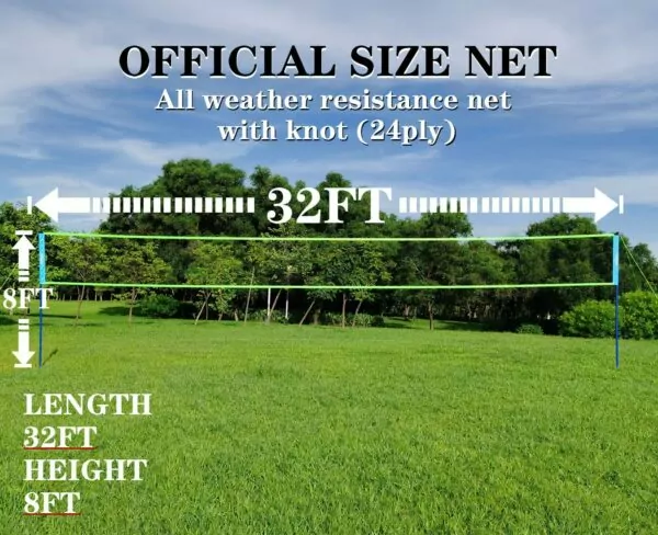 81Kn+3YjeOL. AC SL1500 Outdoor Portable Volleyball Net System - Adjustable Height Poles with Soft Volleyball Ball, Pump, Hammer, Boundary Line, and Carry Bag for Backyard, Beach, Lawn