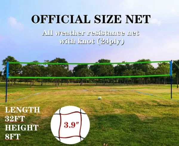 81USb0WDgNL. AC SL1500 Volleyball Net Outdoor - Professional Volleyball Set with Height Adjustable Aluminum Poles and Anti-Sag System, Boundary Line, Volleyball and Pump