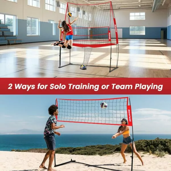 81VZtPP8OcL. AC SL1500 Volleyball Training Equipment, Volleyball Practice Net Station Update Freely Adjustable Height Volleyball Net for Backyard Indoor Outdoor Hitting Serving Passing Practice, 11x8ft