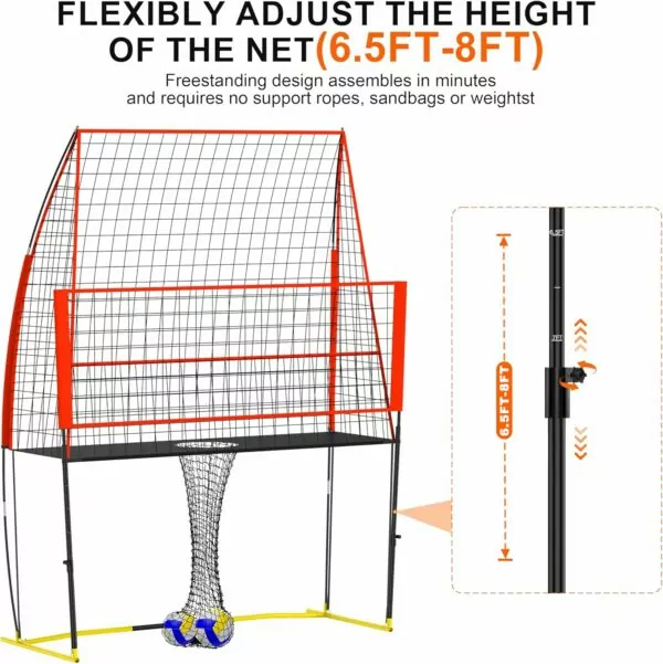 81XTWNUHcQL. AC SL1500 (8 X 11 FT) Volleyball Training Equipment Net for Indoor and Outdoor Volleyball Practice Net Station, Volleyball Spike Trainer Perfect for Team or Solo Training, Home Volleyball Net