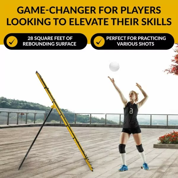 81ahq5p7g9L. AC SL1500 Volleyball Rebounder Net 4X7 ft - Training Equipment for Teams and Competitions; Portable or Home Volleyball Net for Outdoors; Backyard Practice Volleyball Trainer with Bounce Back Net (4X7)